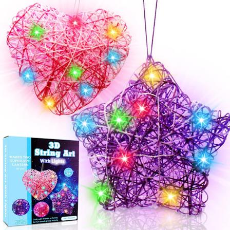 3D String Art Sæt til Børn, Lysende String Light Legetøj med Multifarvede LED Pærer, Kunst og Håndværk Sæt, Fødselsdagsgaver til Piger og Drenge i 