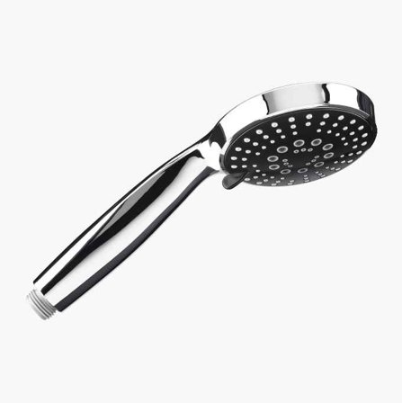 Biltema - Dusjhåndtak svart/krom tre strålemønstre