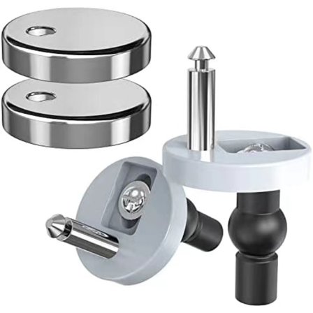 Ancable Hurtigutløsbare Toalettsetefester, Toalettsetehengsler Toppbeslag Universell Toalettsetehengsler for WC Toalett Blinde Hull 2