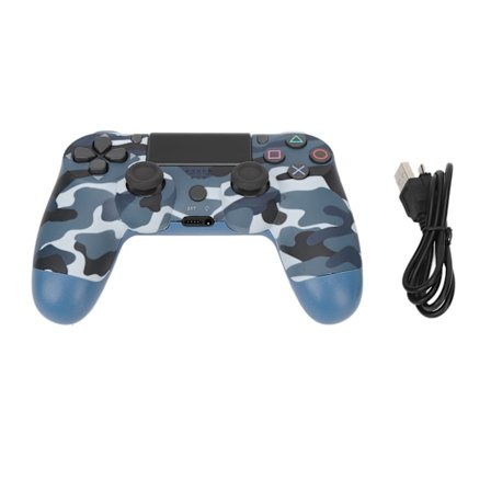 Spillkontroller Dual Vibration Sensitiv Trådløs Kontroller Gamepad for PS4 Slim Pro for PS5 Camouflage Blå