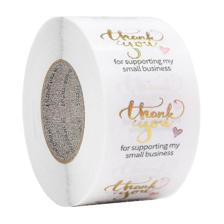 1 tomme runde tak-etiketter, tak fordi du støtter min lille virksomhed, klistermærker, rulleetiketter