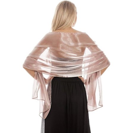 Iridescent Wrap Stole Sjal For Bryllup Brudesvenner Proms & Fester, Dusty Pink