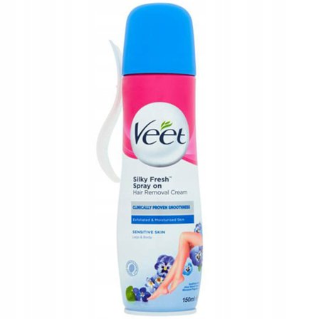 Veet Hårfjerningscreme Spray Til Følsom Hud 150Ml