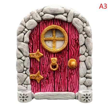 Trä Miniatyr Fairy Fönsterdörr Elf Hem Creative Yard Art Sc