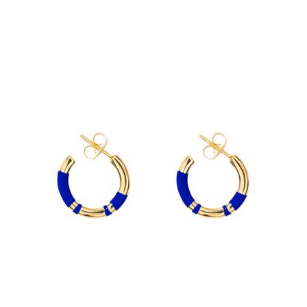 Aurélie Bidermann, Positano resin and gold plated mini hoop earrings Geel, Dames, Maat:ONE Size