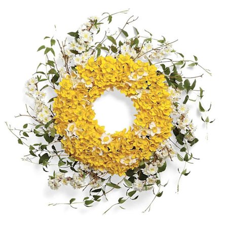 Kunstig Vår Påskelilje Krans Dørkrans Dekorativ Krans 35cm