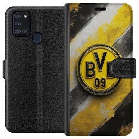 Kompatibel Tegnebogsetui til Samsung Samsung Galaxy A21s Farverigt abstrakt puslespillsmønster, der symboliserer fællesskab, mangfoldighed og kreati