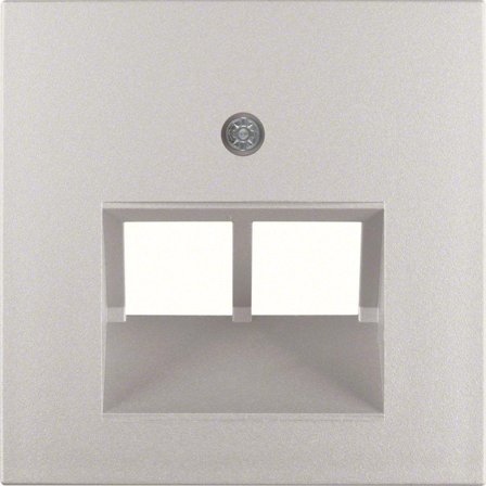 Hager 14091404 Centrumbricka 2xRJ45 Silver, Strömbrytare & vägguttag