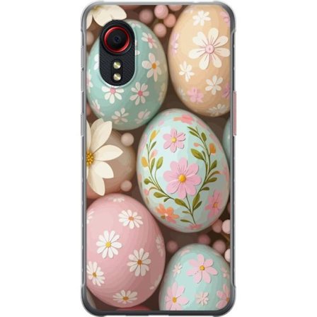 Kompatibel Mobilcover til Samsung Galaxy Xcover 5 Pastelfarvede påskeæg med håndmalede blomster og forårsstemning i en blød dekorativ komposition