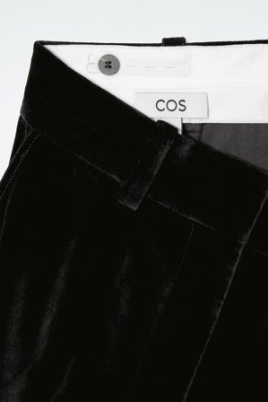 COS Women's Pantaloni Rilassati In Velluto A Gamba Larga in Nero