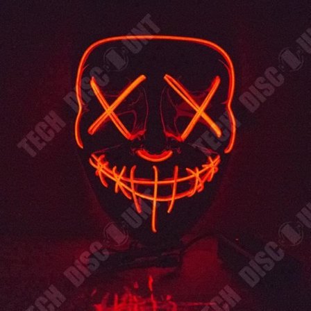 Halloween Mask - TD - Purge Horror - LED Luminous - Orange - Adult