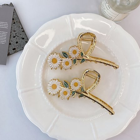 Sweet Literary Flower Hair Claw Dam Daisy Hairpin For Women H