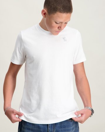 Abercrombie AFBSHORT SLEEVE ESSENTIAL TEE Wit T-shirts Jongens - Kids Brand Store