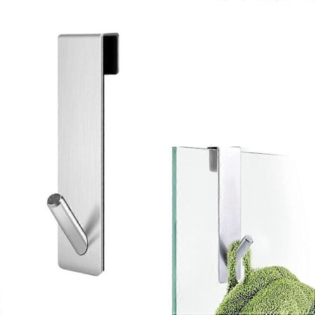 Badeværelse Brusekabine Dørkrog Over Glasdør Bruse Håndklædeholder Rustfrit Stål Borefri Håndklædeholder Hænger (Fww)