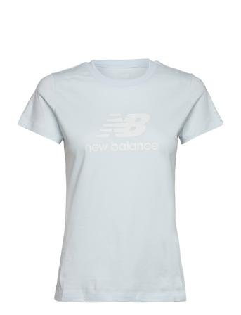 Nb Essentials Stacked Logo T-Shirt T-shirts & Tops Short-sleeved Blå New Balance*Betinget Tilbud