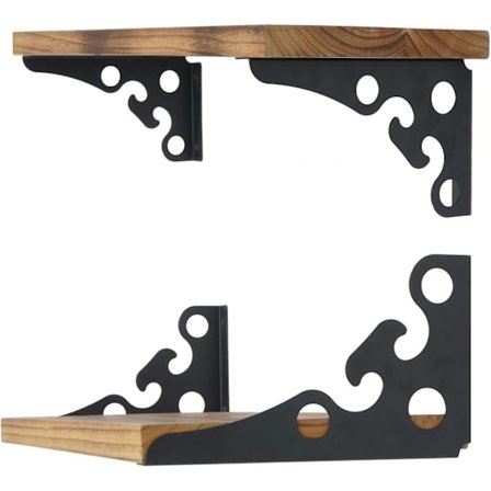 4-pack flytande hyllkonsol multifunktionell hörnhyllstöd (6 tum) svart