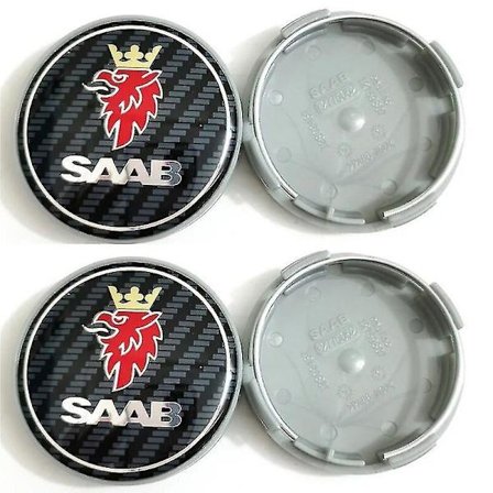 4 st 63mm Blå Kolfiber Svart Bil Hjulcentrumkapslar Fälgar Navkapslar För SAAB 9 3 9 5 9-3 9-5 SAAB Emblem Märke Tillbehör Kolfiber 4st