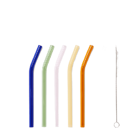 Åhléns Home Sugrör i glas 15 cm, 6-pack Köksredskap Flerfärgad ONESIZE