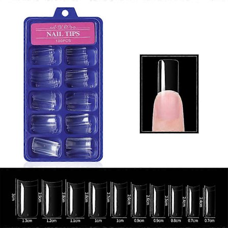 Nageltippar Full Sticker Falska Naglar Fyrkantig Full Täckning Lösnaglar Dubbel Form