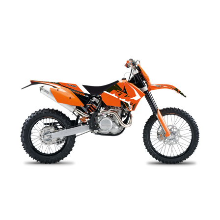 Kit Adesivi Completo Blackbird Dream 4 con Coprisella Arancio-Nero-Bianco - KTM 525 SX 2005-2006