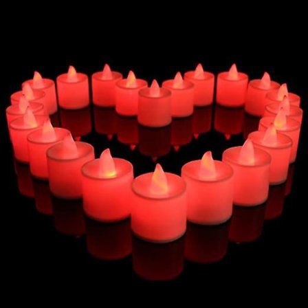 Dww-Set med 24 st flamlösa batteridrivna LED-ljus, realistiska och ljusa, LED-värmeljus - falska elektriska ljus för votivbord fest födelsedag