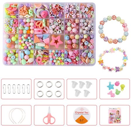 Børns DIY Perler Sæt DIY Armbånd Perler Kit Børns Smykkefremstilling DIY Armbånd Halskæder Børn til Makin