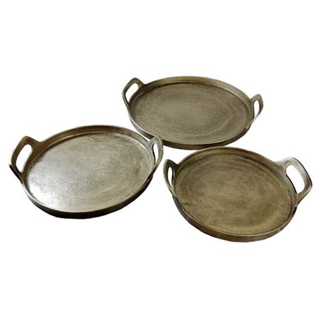 Kultainen alumiinitarjotinsetti – 3 kpl, 35x35x5 cm