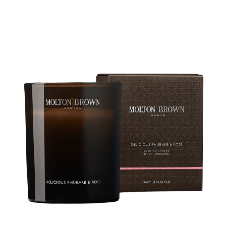 Molton Brown Rhubarb & Rose Signature Scented Candle Single Wick Doftljus rumsdofter Dam 190G
