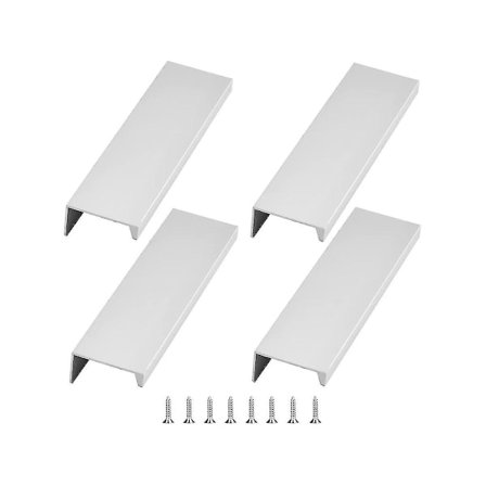 4 stk. Fingerkantgreb Sølv Skjult Greb Moderne Stil Buet Skuffegreb Aluminium Legering Usynligt Greb Sølv