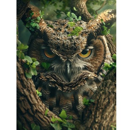 Uggla Diamantmålningskit: 5D Fyrkantig Borr, Fantasiskogsdesign, Högglansiga Diamanter, DIY Broderi för Heminredning