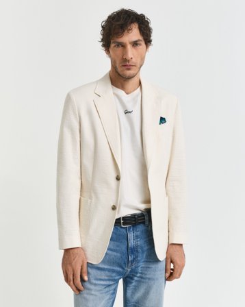 GANT Herren Slim Fit Seersucker Anzugsakko (52)