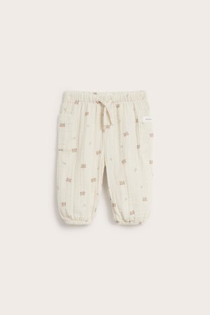 Newbie | Byxor i bomullsmuslin | Ljusbeige