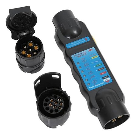 Trailer Stikkontakt Tester Lys Ledninger Kredsløb Diagnostiske Værktøjer (7 Pin Trailer Tester + 2 x 7 13 Konverter)
