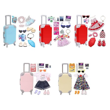 18-tommer Dukke Tøj Kuffert Sæt Shaff Dukke Tilbehør