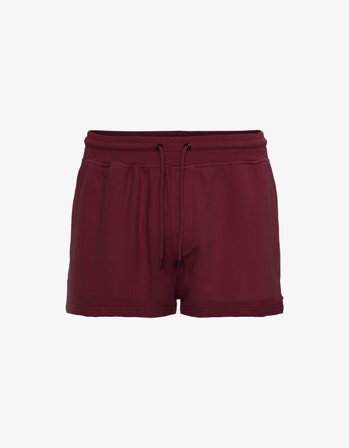 Women Organic Sweatshorts - Oxblood Red - XS