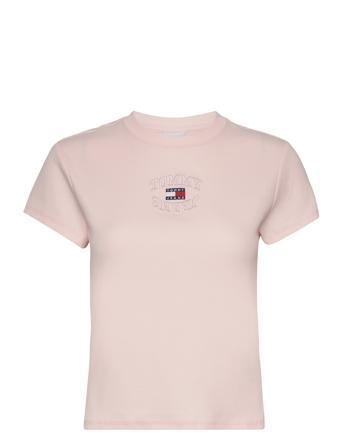Tjw Baby Tj Mirror Tee T-shirts & Tops Short-sleeved Rosa Tommy Jeans*Betinget Tilbud