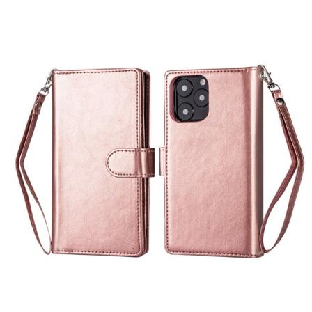 Smidigt Stilrent 9-Kort Plånboksfodral - iPhone 13 Pro Roséguld