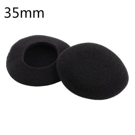 Svarta 35 mm ersättningsöronkuddar i skum för hörlurar, 35-40-45-50-55-60-65 mm, högkvalitativ svamp