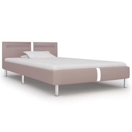 Vidaxl Sängram Med Led Cappuccino Konstläder 90x200 Cm Beige