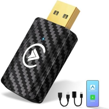 Langaton Carplay & Langaton Android Auto -sovitin, 2-in-1 SMT-AC01 -dongle muuntaa langallisen Android Auton/Carplayn langattomaksi autoihin, joissa 