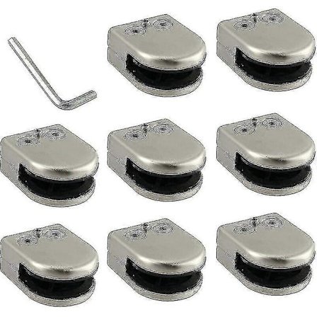 Lasikiinnike 8 kpl 6-8mm 304 Ruostumaton Ter s Kiinnitystuki Litte Takaosa Kromiviimeistely Kaiteeseen