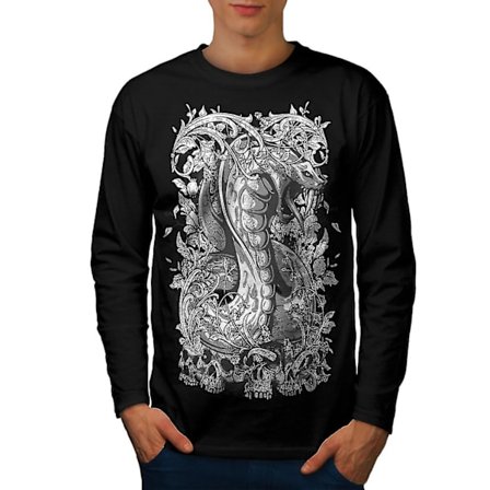 Horror Snake Dead Fantasy Men Blacklong Sleeve T-shirt | Wellcoda