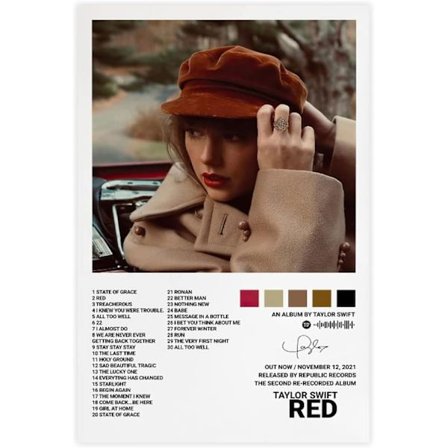 Popstjerne Canvas Poster for Taylor Swift For Room Estetisk Canvas Veggkunst soverom Rød