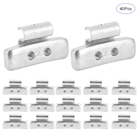 40 kpl 25 g 0,88 oz P-tyyliset teräsvanteiden painot alumiiniseosliittimellä tasapainotukseen