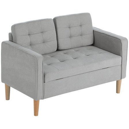 2 pers. sofa, sofa med opbevaringsplads, polstret sofa, dobbelt sofa med fløjlslook til stue, soveværelse, 117x 62 x 78 cm