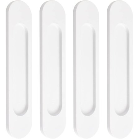 Pakke Oval Skydedørsgreb Aluminium Legering Trækgreb til Skydedør, Skab, Garderobe, Skuffer (Hvid, 148mm)