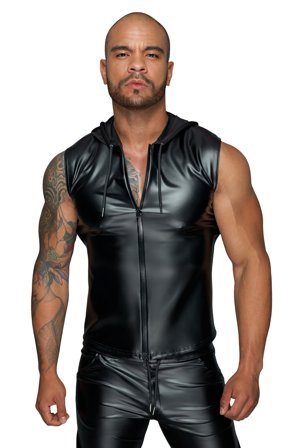 H062 Hooded Shirt With 2-way Zipper - Vuxen.fi - Miesten vaatteet - Noir Handmade