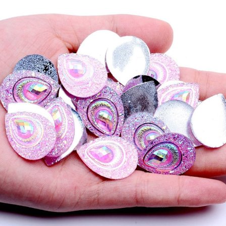 20g 18*25mm Glitter vesipisara tekojalokivi litteä aplikaatio