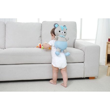 IC Baby, stötsäker baby, andningsbart material, huvudskydd för barnsäkerhet, blå + björn