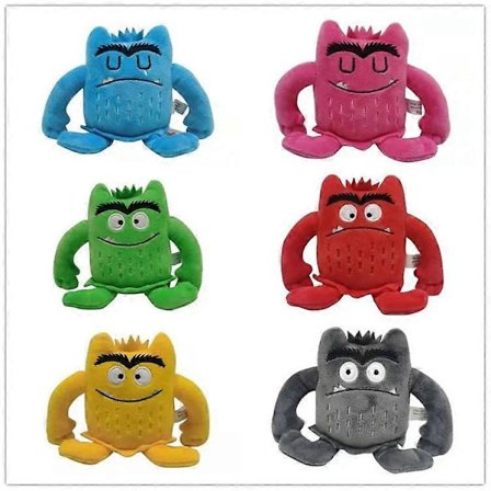 6 stk./sett 6 farger Kawaii Fargemonsteret Plysjdukke Barn Monster Farge Emosjon Plysj Stuffed Toy For Barn Bursdagsgaver_Overraskelse